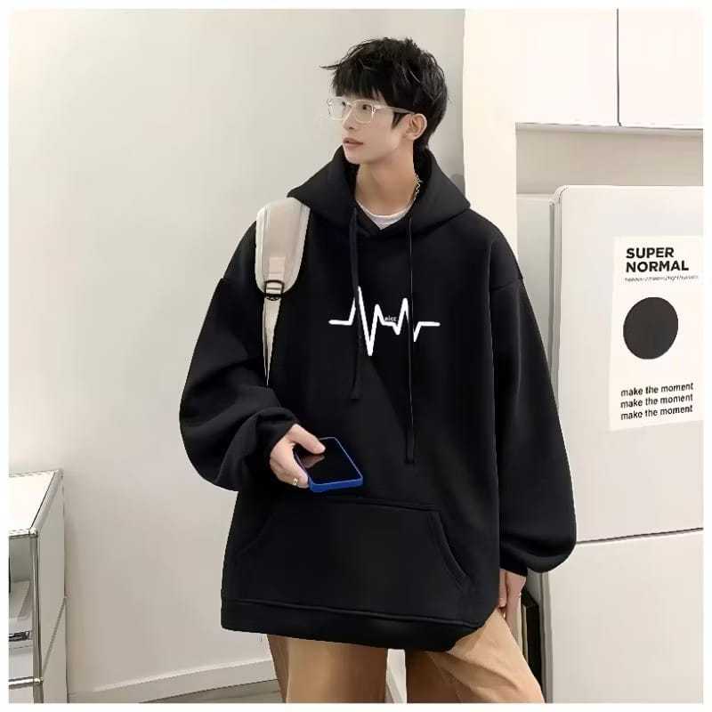Aseo.official | Heartbeat Hoodie Sweater Pria Wanita Unisex | Hoodie Stecu Detak Jantung Kekinian