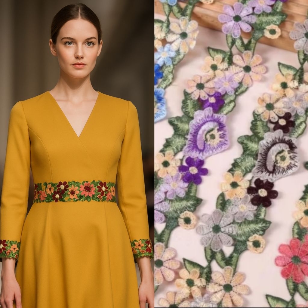 LACE RENDA BORDIR VINTAGE - LACE RENDA BORDIR UNTUK DIY DAN FASHION