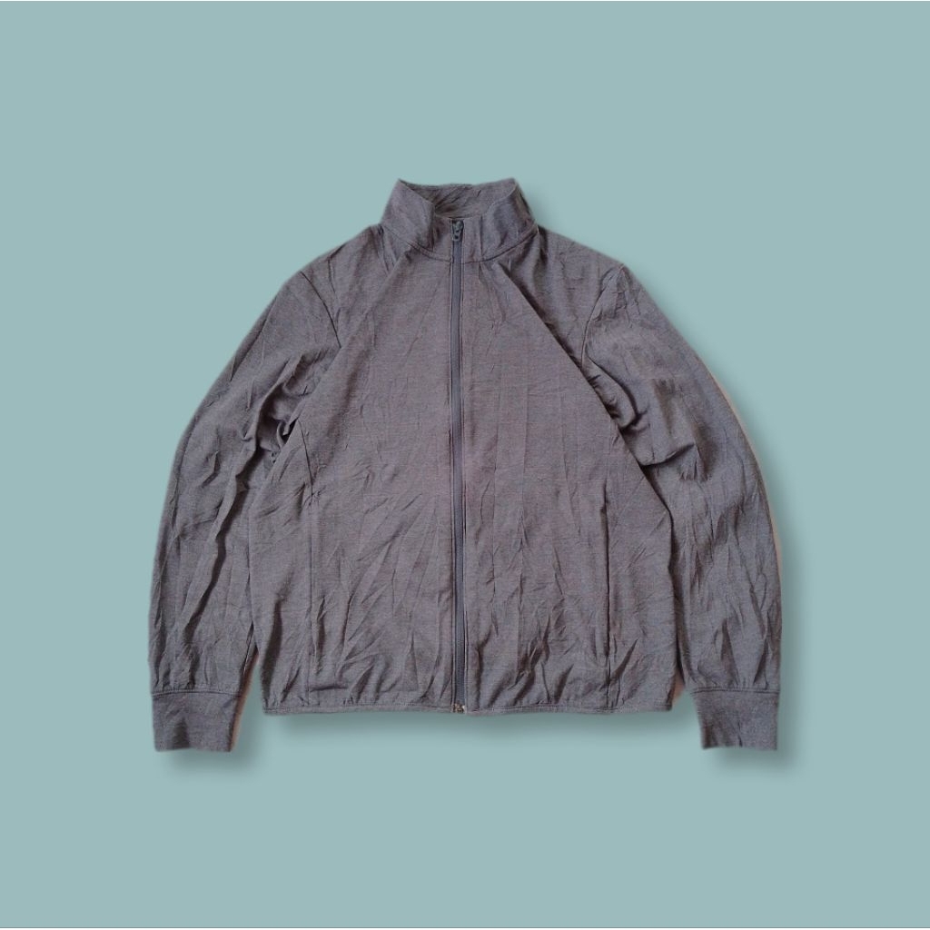 Uniquesport - Jaket Tracktop Uniqlo Dry-ex Active Ultra Strech Grey Second M