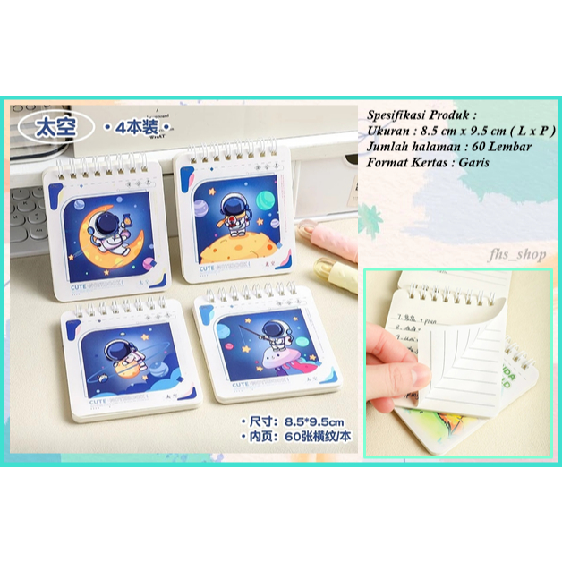 

Notebook Scrapbook Astronot Mini Spiral Notebook Aesthetic Notebook Mini Lucu White Astronot Notepad