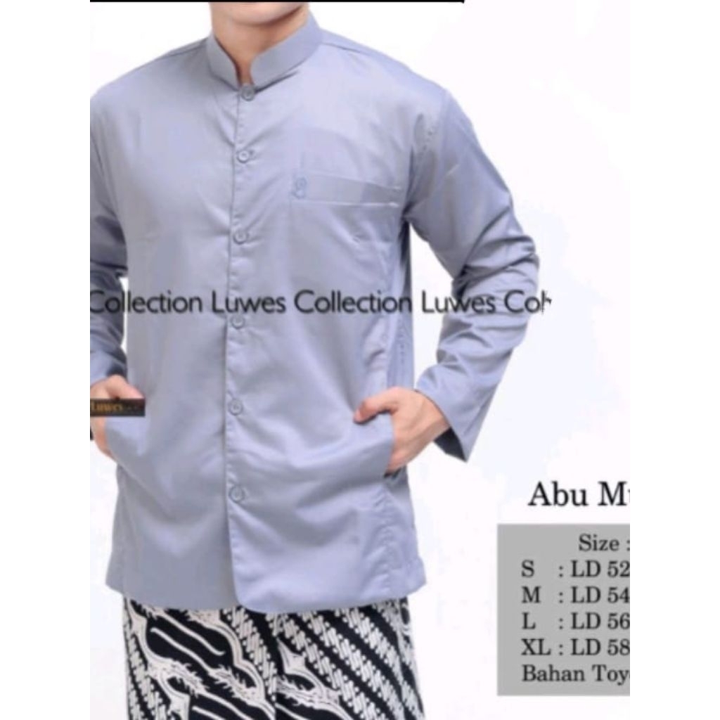 Baju Koko Haibah original semi jas trompah Exclusive polos lengan panjang