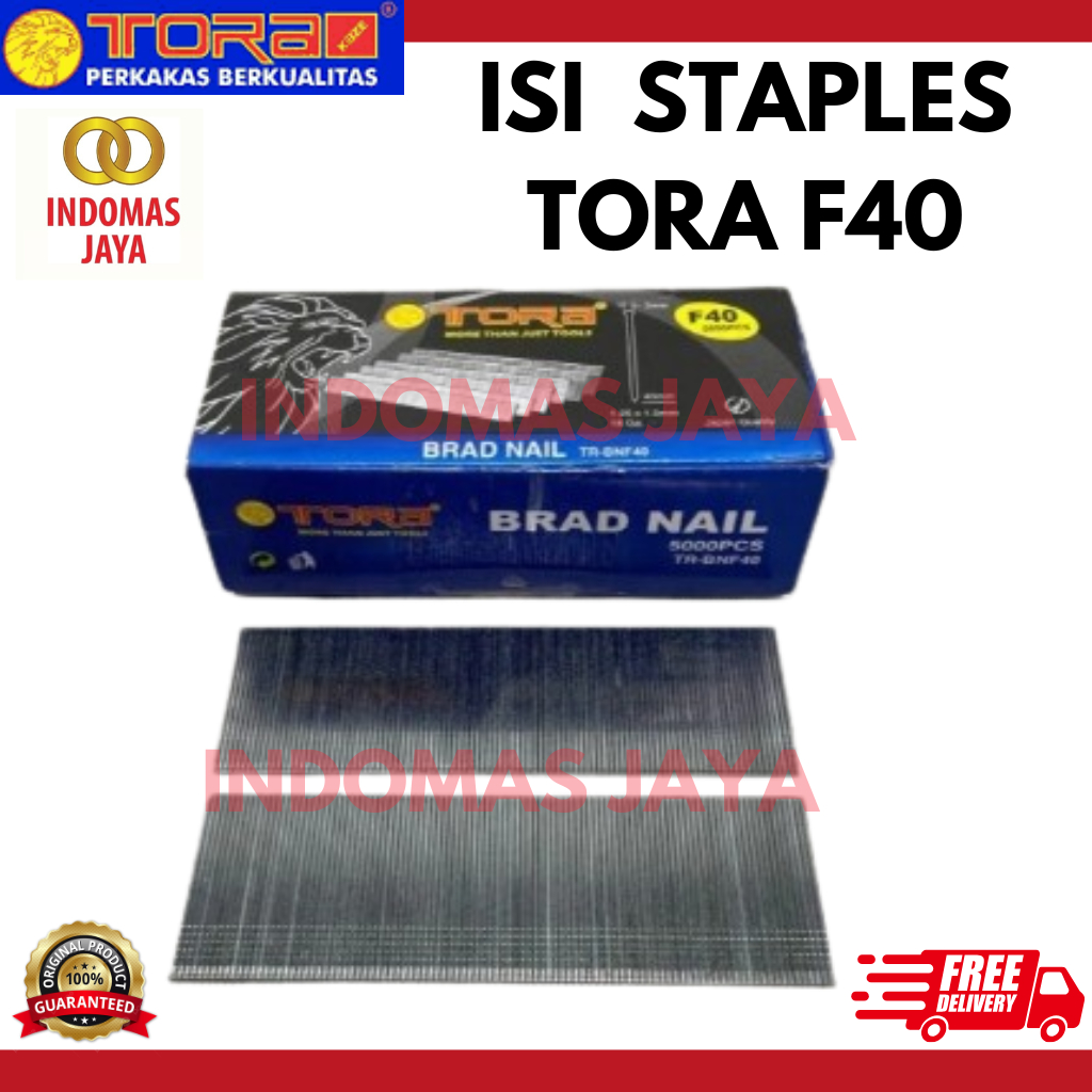 

TORA Isi Staples Mesin Paku Tembak Lurus F40 5000 Pcs / Box - Refil Paku Mata Air Nailer Gun