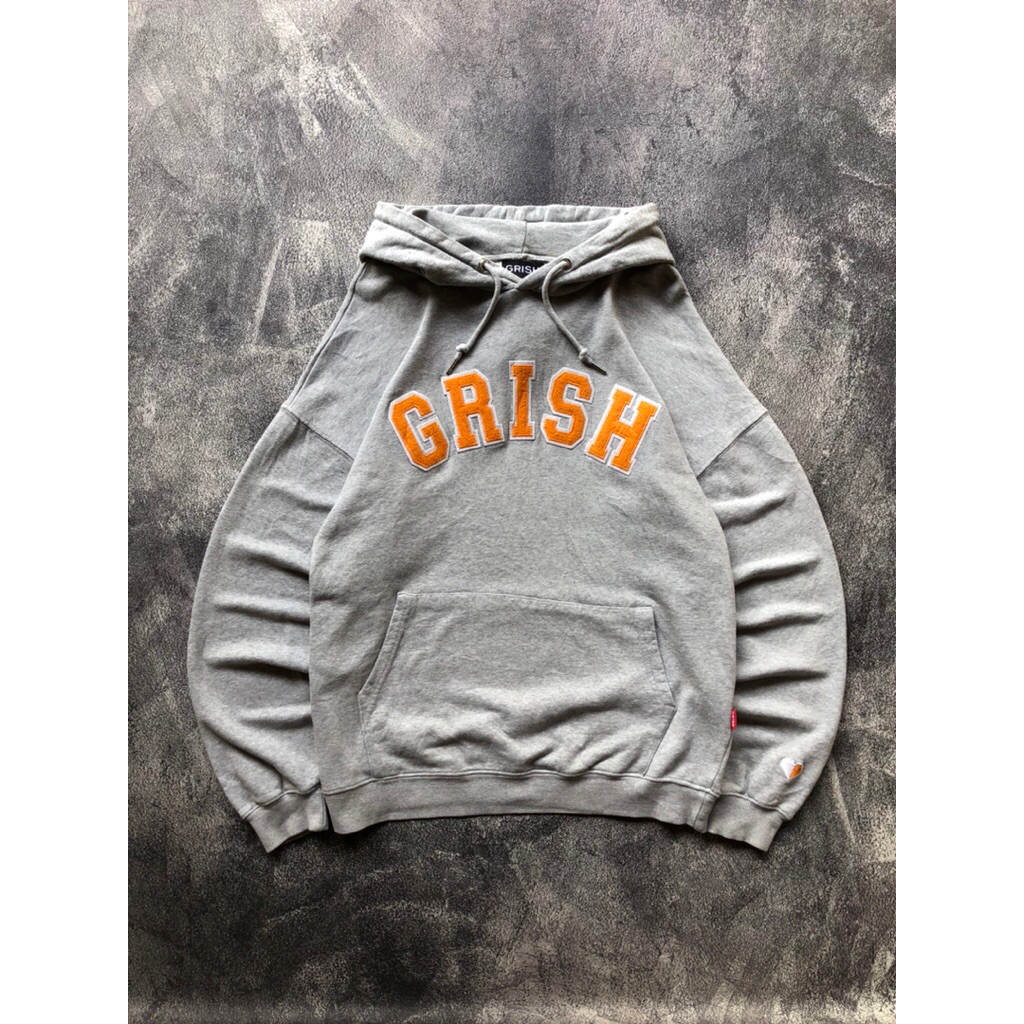Hoddie Grish Big Embroidery Grey Color