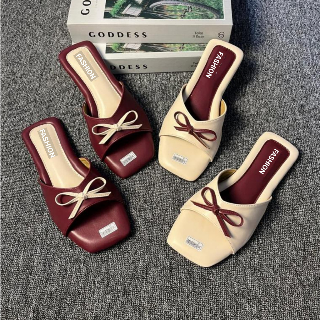 Sandal Wanita Bata sendal platfrom sendal teplek Kekinian flat shoes pita