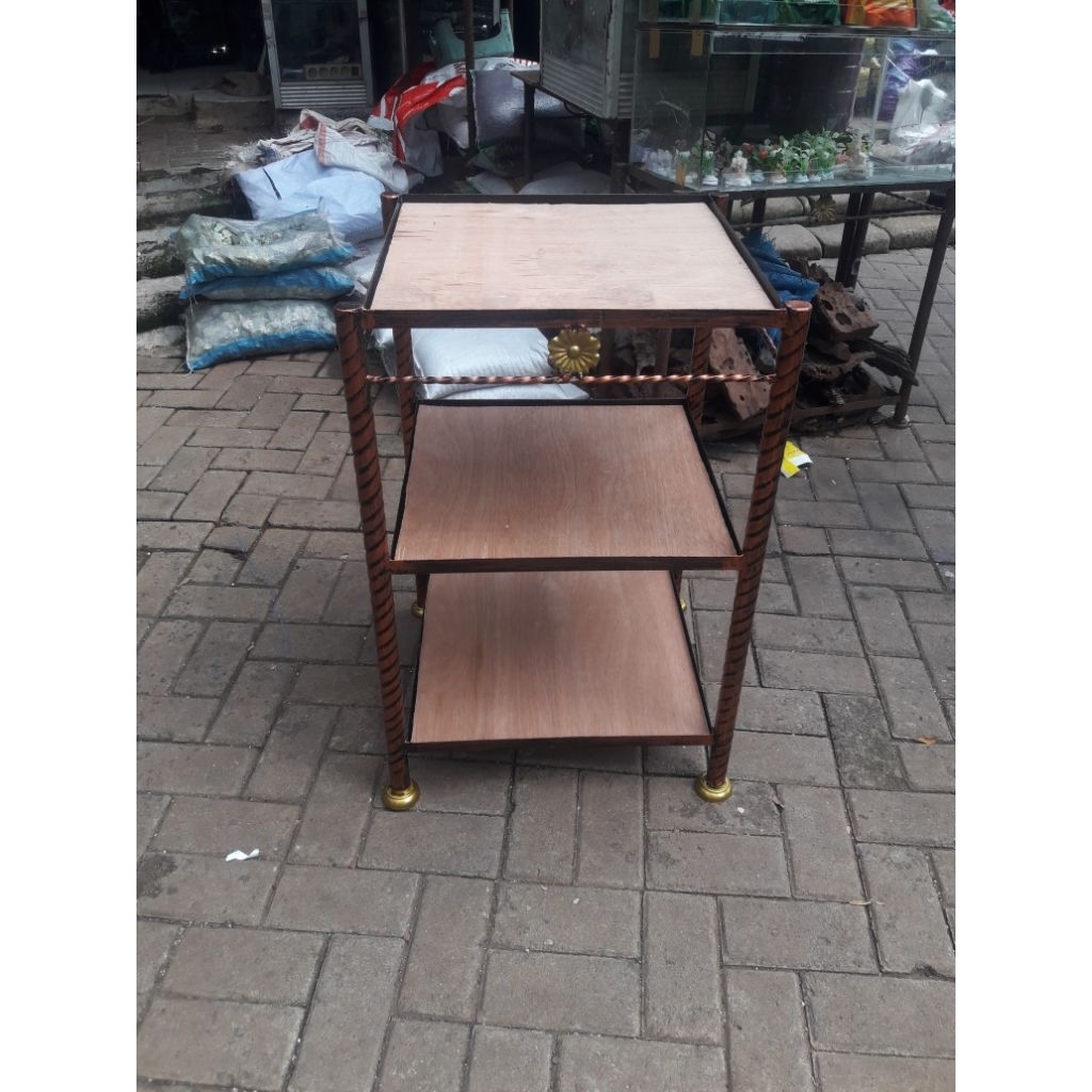 rak aquarium40x40x80 cm 3 susun  besi siku tiang holo 3lembar triplak