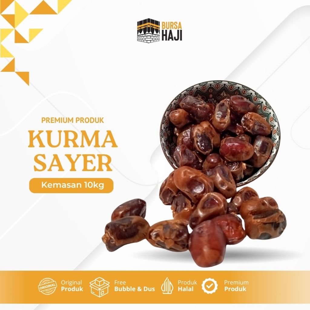 

GROSIR 1DUS Kurma SAYER PREMIUM Manis Legit Kurma Emirate Gold 10KG Kurma Oleh-oleh Haji Umrah