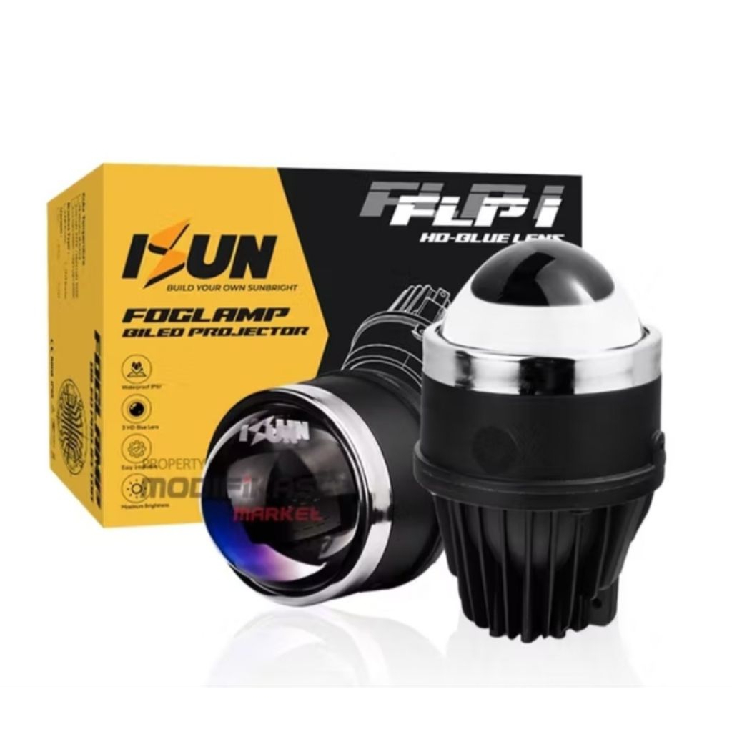 Lampu Foglamp Projector Biled 3 Inch Isun Blue Lens 3 Warna