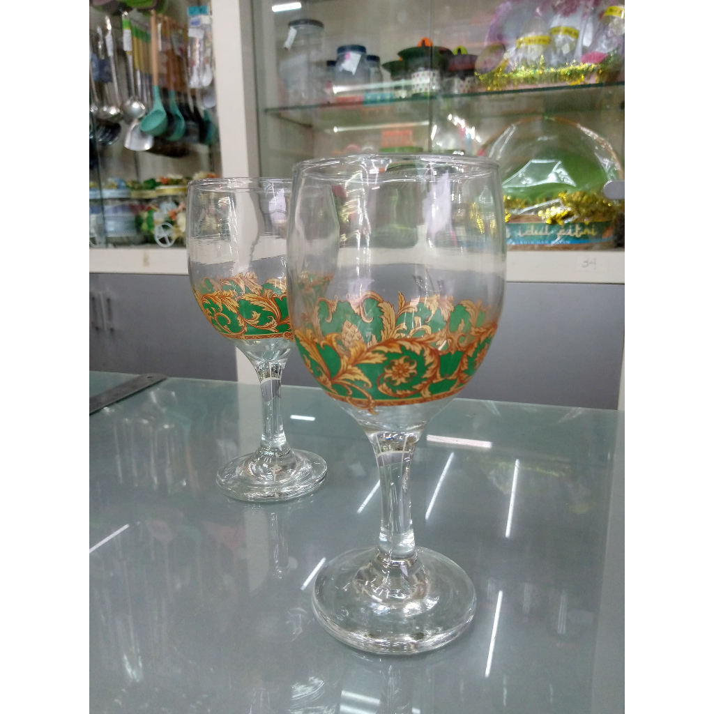 GELAS SET AUTUMN (ISI 1pcs) / GELAS KAKI KACA