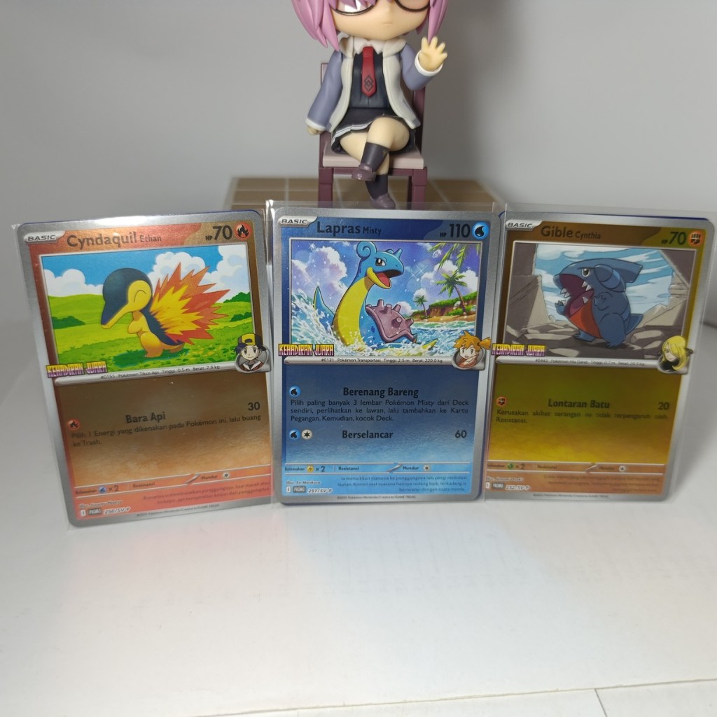 ORI Set 3 atau Satuan Kartu Pokemon Lapras Misty Gible Cynthia Cyndaquil Ethan Bonus Promo Set Spesi