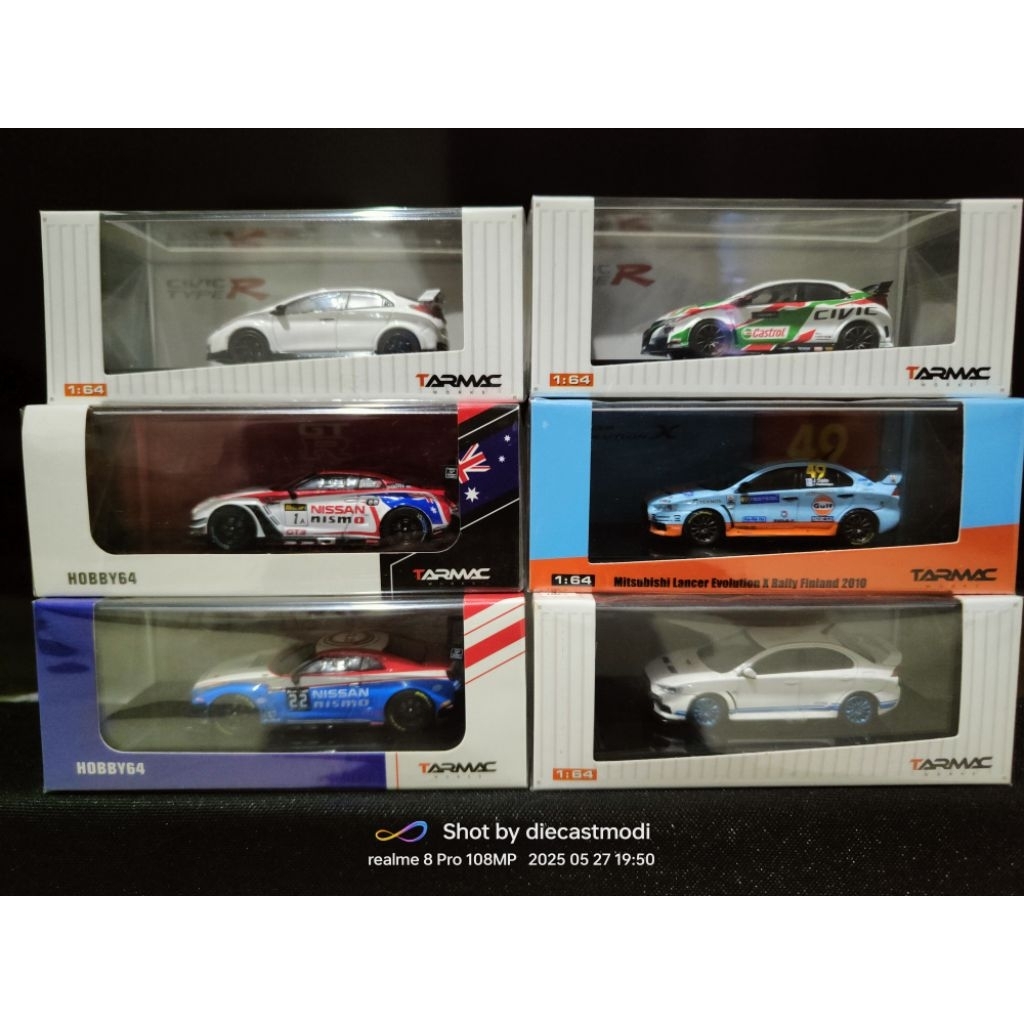 Tarmac JDM set 6 GTR R35 Civic FK2 Lancer Evolution Evo X