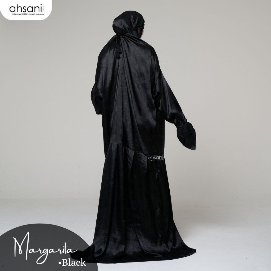 Mukena Ahsani Margarita Terusan Bahan Armani Jaguar  Adem Ringan Lembut Tidak Mudah Kusut Jumbo Hita