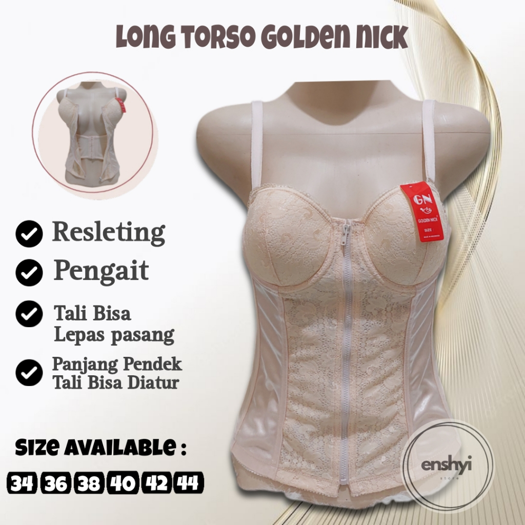 Golden Nick Longtorso Kamisol Korset Daleman Kebaya /kemben/Daleman Baju Adat  Karasari / Pernikahan
