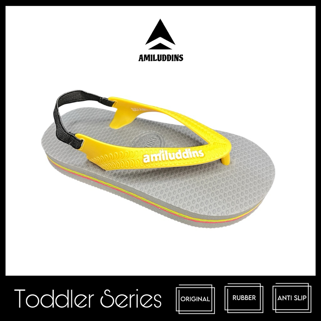 AMILUDDINS Toddler - Sandal Jepit Bayi Karet Emboss Tali Belakang Usia bukan fipper bukan swallow - 