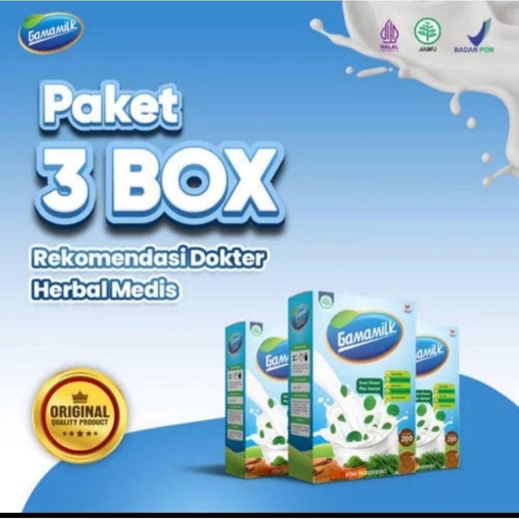 

3 Box Gamamilk - Susu Etawa Gamat Dengan Formulasi Lengkap No.1 Di Indonesia untuk penyembuhan Sendi dan Tulang, Asam Urat, Rematik, Sesak Nafas, Asma, dan Bronkitis