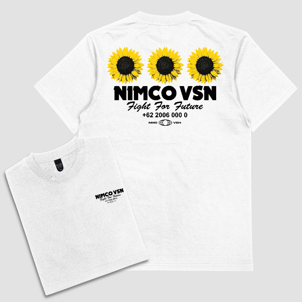 Nimco Kaos Pria Distro Original 100% Koas Pria Distro Keren Kaos Distro Vision 00015 N1 Putih Cotton