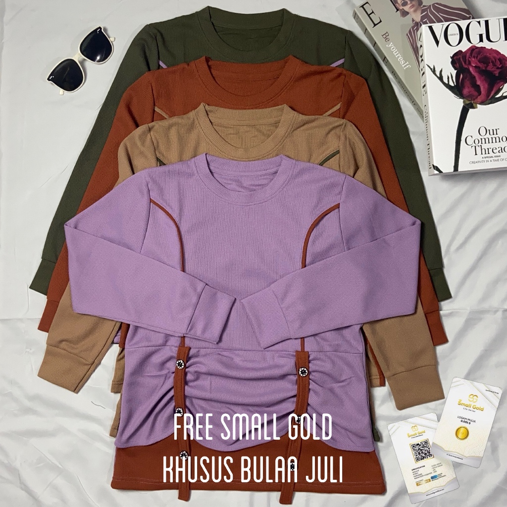 Blouse Wanita Blouse Alissa Top Bahan Waffle | atasan blouse wanita | atasan kekinian | hijab tunik 