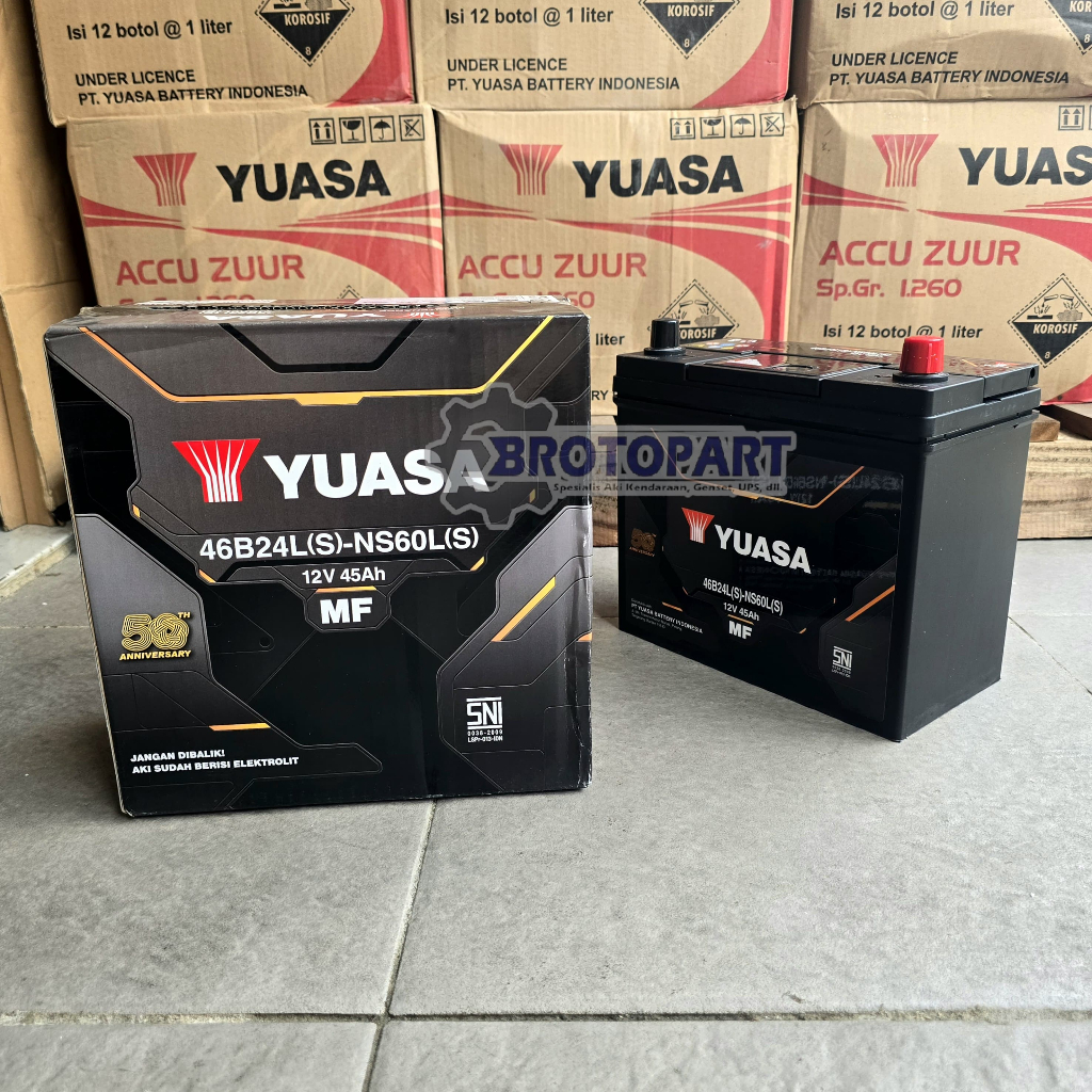 Aki Mobil Mitsubishi Galant Grandis YUASA NS60LS MF Aki Kering ORIGINAL