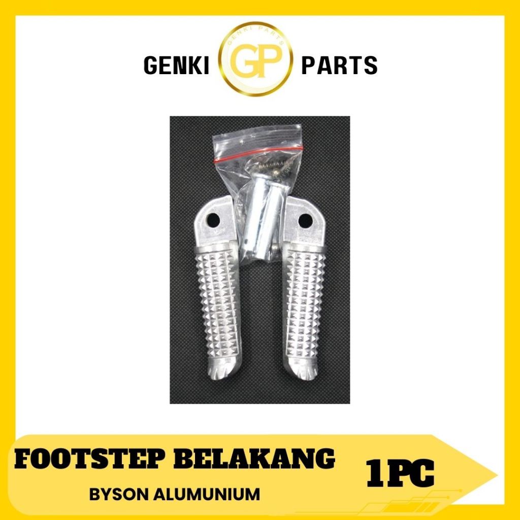 GENKI-PARTS/FOOTSTEP-BELAKANG-ALUMINIUM/STEP/INJAKAN/PIJAKAN/KAKI/MOTOR/YAMAHA/BYSON-ALUMUNIUM/GRADE