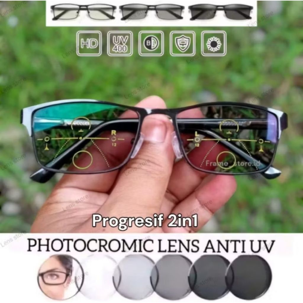 COD kacamata baca dan jalan progresif photocromic anti Radiasi kacamata baca pria Terlaris kacamata 