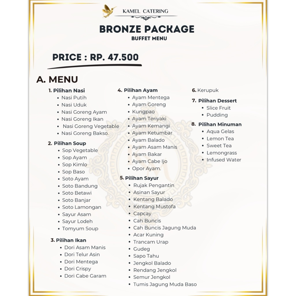 

Paket Prasmanan Non Wedding | Bronze Package