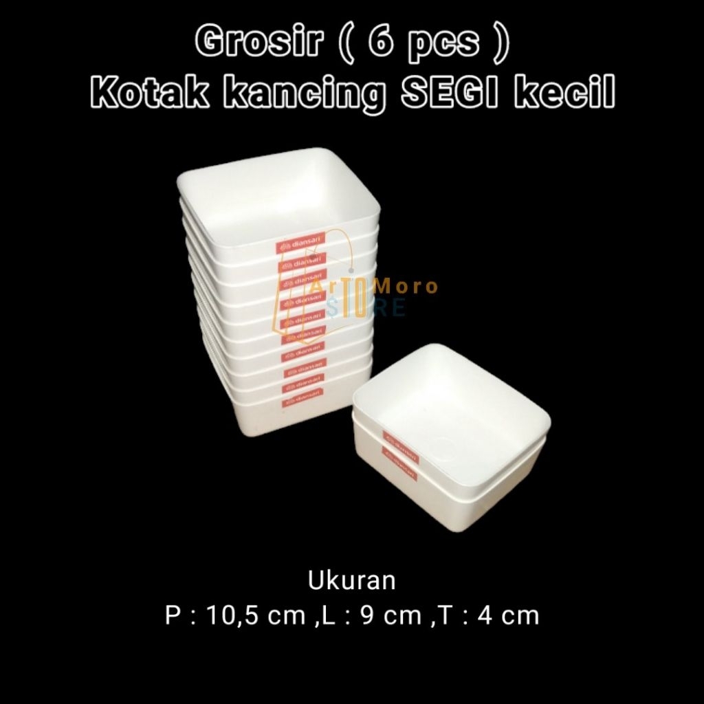 

( 6 pcs )KOTAK KANCING SEGI /Tempat Asesoris ,Pulpen dll (Grosir)