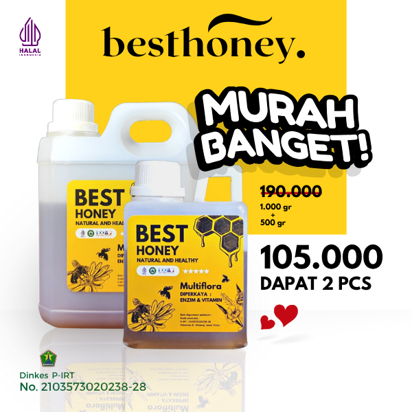 

Best Honey Paket Bundling Madu Multiflora Original 1kg dan 500gr