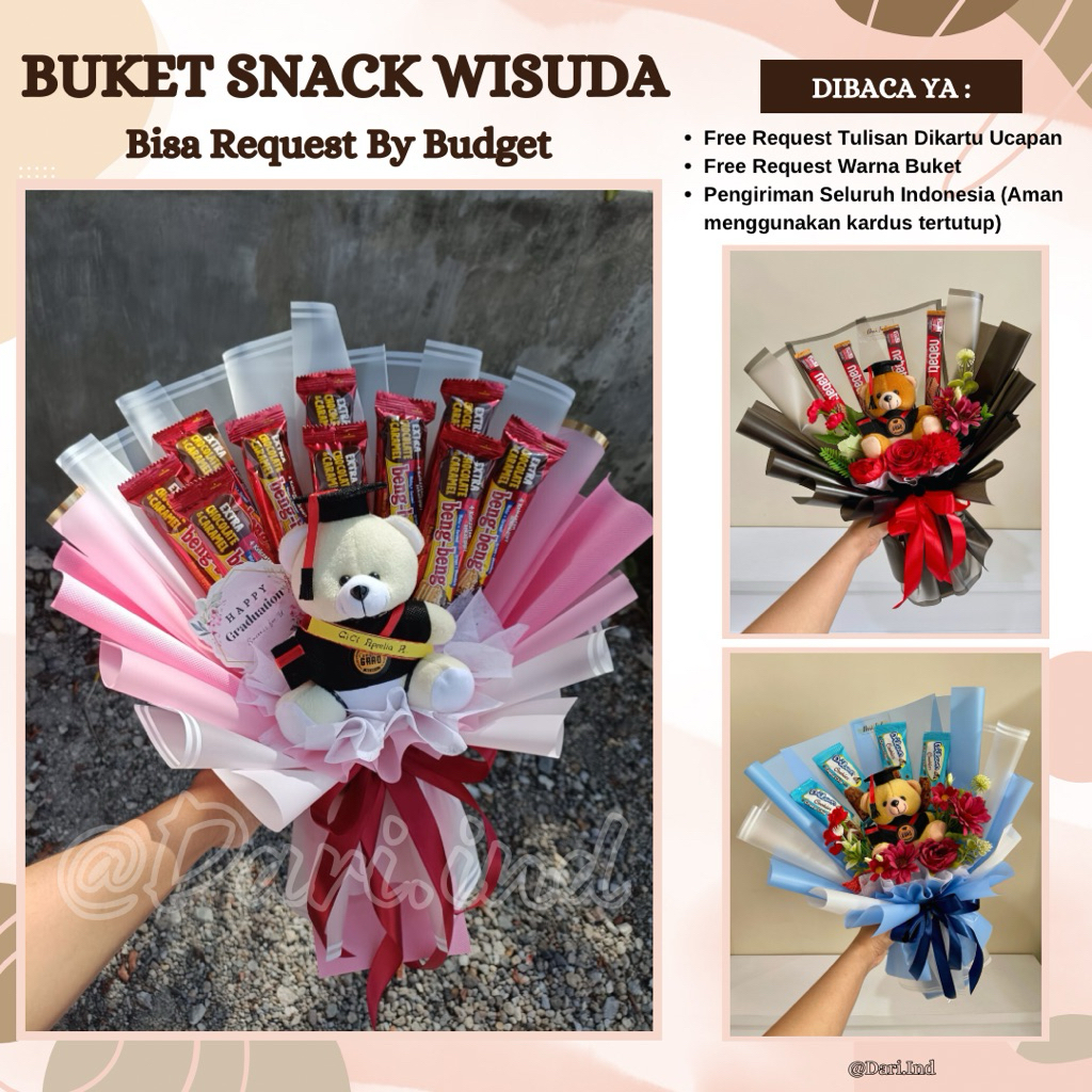 

BUKET SNACK WISUDA / HADIAH WISUDA / KADO WISUDA / Hadiah Graduation / Kado Graduation / Kado Semhas / Kado Kelulusan / Kado Sempro / Hadiah Semhas / Hadiah Kelulusan / Hadiah Sempro / Hampers Wisuda / Buket Boneka Wisuda / Buket Bunga Wisuda