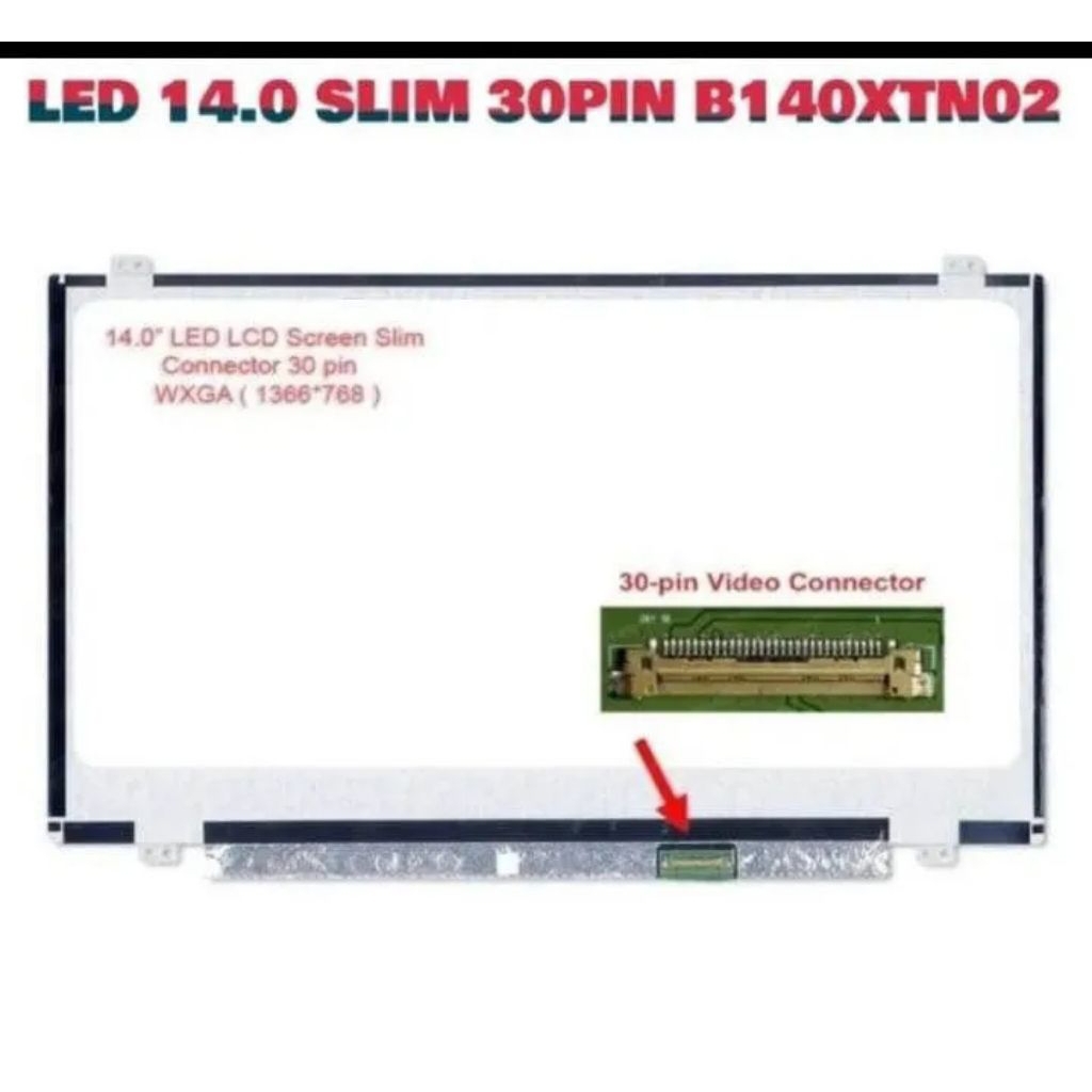 LED LCD Layar Laptop Asus X441 X441B X441BA X441S X441SA X441M Asus A450L A450LC 14 Inch Slim 30Pin
