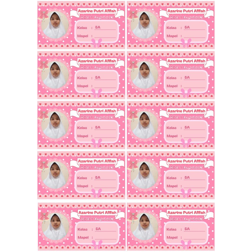 

Sticker Label Nama Untuk Buku Tulis