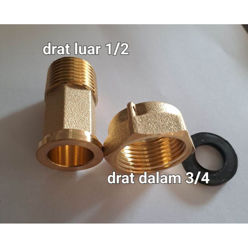MUR KOPLING METERAN AIR / BAUT KOPLING METERAN AIR ¾ x ½ 1 SET TEBAL