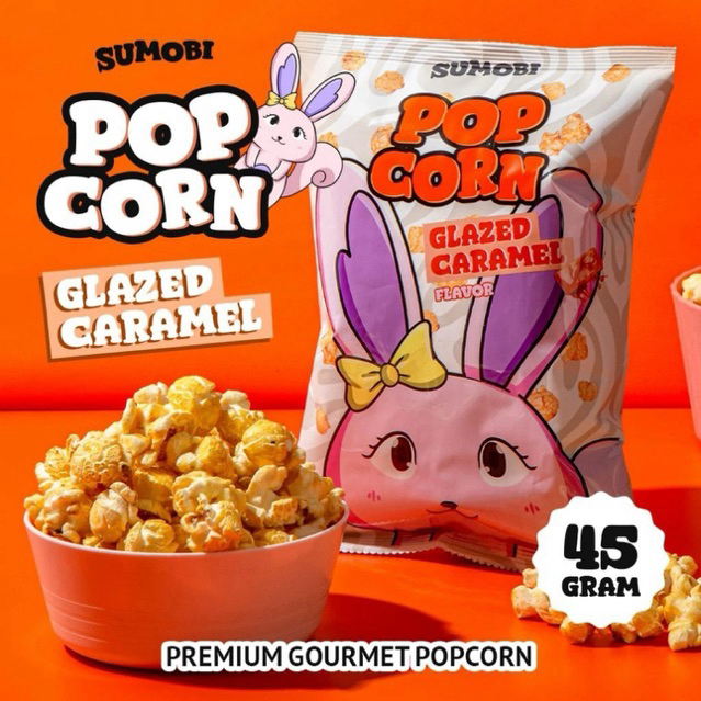

Sumobi Premium Gourmet Popcorn - Popcorn Caramel Rasa Caramel - 45 Gram | Festive Frozen Food