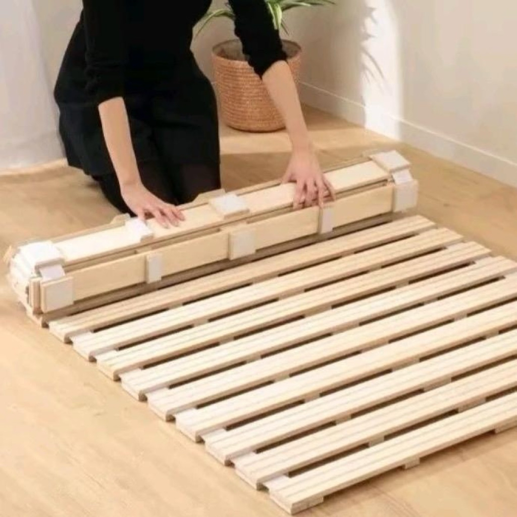 DIVAN ROLL Lipat Palet Alas Tempat Tidur 100x200,140x200,160x200,180x200,200x200 Kayu Kuat Kokoh Teb