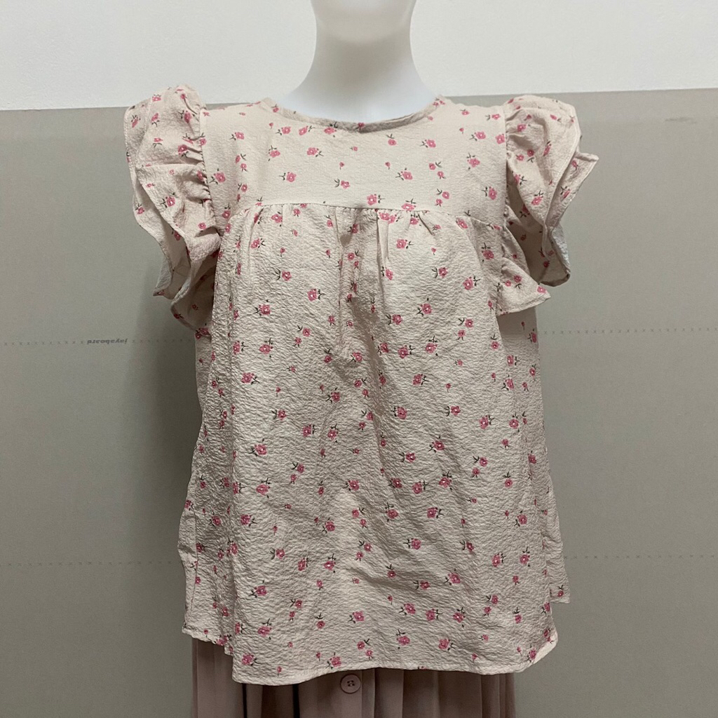 Ruffle Babydoll Floral Top by HEAHA BKK | Baju Atasan Wanita Motif Bunga import Bangkok
