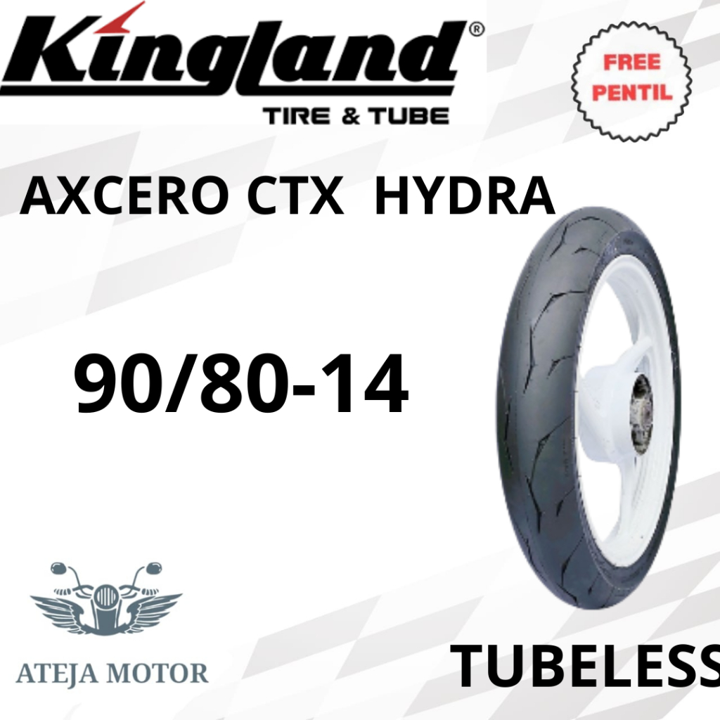 Ban Ring 14 Ban KINGLAND CTX HYDRA 90/80-14 Tubeless Soft Compound Ban Motor Matic Ban Soft Compund 