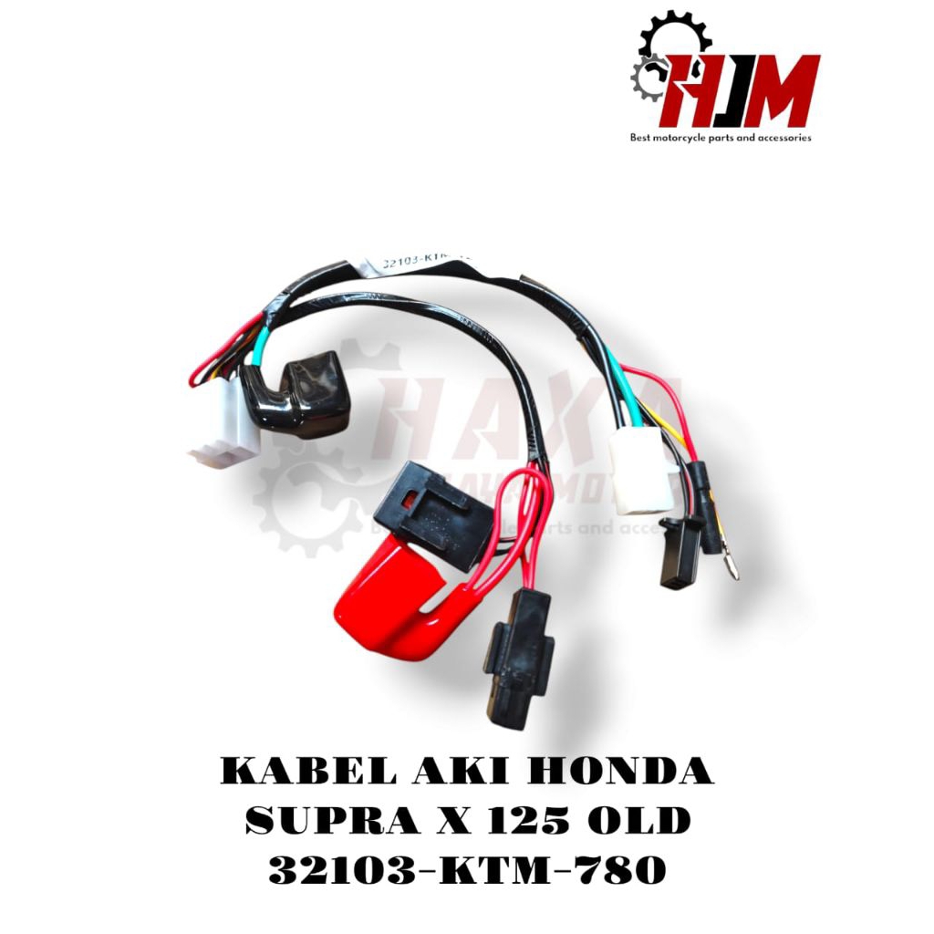 HJM-KABEL AKI MOTOR HONDA SUPRA X 125 OLD KABEL ACCU SUPRA X 125 LAMA SET KOMPLIT KABEL AKI ASSY HON