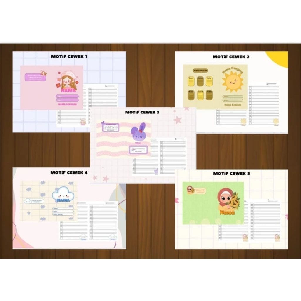 

Motif Perempuan Buku tulis anak custom nama /anak tk dan sd / anak smp / anak sma/ kebutuhan anak sekolah