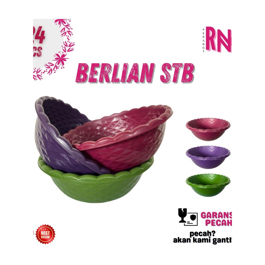 (24 PCS) BASKOM PLASTIK BERLIAN 14 STB/ BASKOM SEDANG / BASKOM PLASTIK TEBAL / BASKOM SERBAGUNA / WA