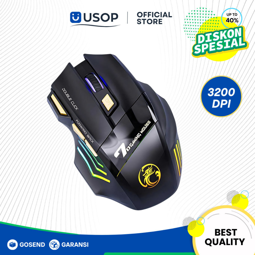 iMice Gaming Mouse | Mouse Macro Wireless | Mouse RGB 3200 DPI GW-X7