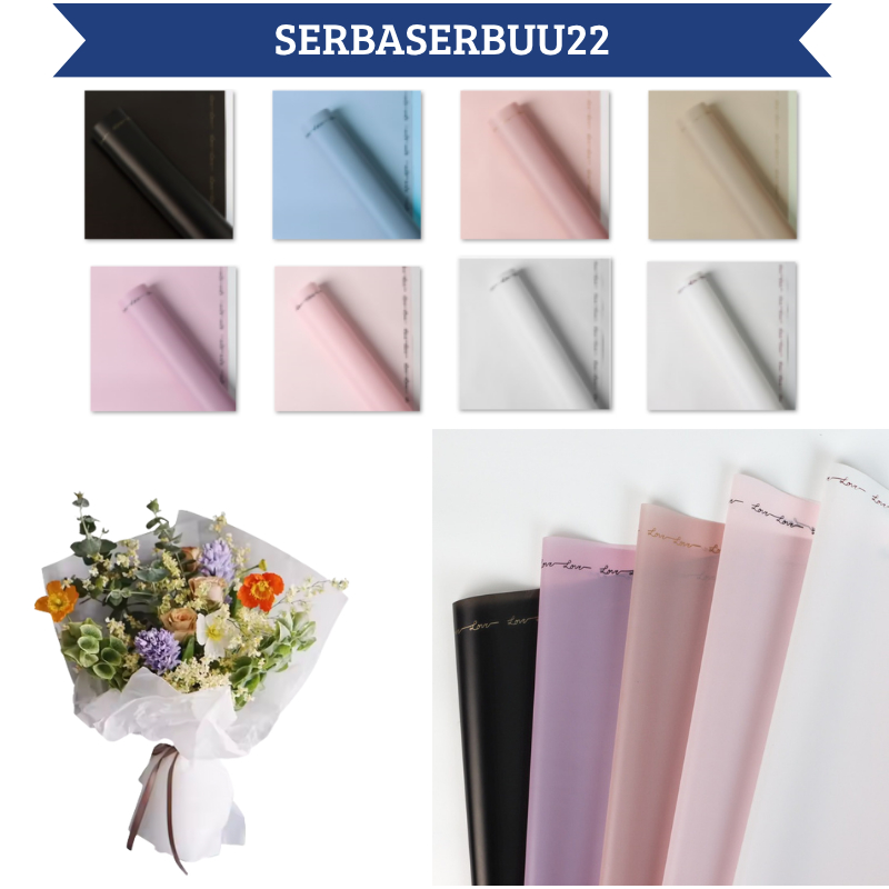 

Isi 20 LEMBAR Kertas Buket Bunga Motif Love Letter Border Flower Wrapping Hand Bouquet Cellophane KB061 SS22