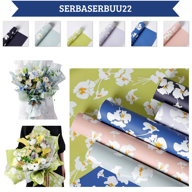 

Isi 20 LEMBAR Flower Wrapping Paper Color Flower Craft Kertas Buket Motif Bunga Cellophane KB065 SS22