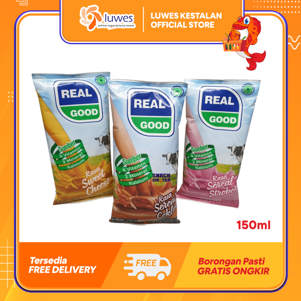 

Real Good Susu UHT 150ml Cokelat / Sweet Cheese / Stroberi Memiliki Rasa Yang Enak & Lezat