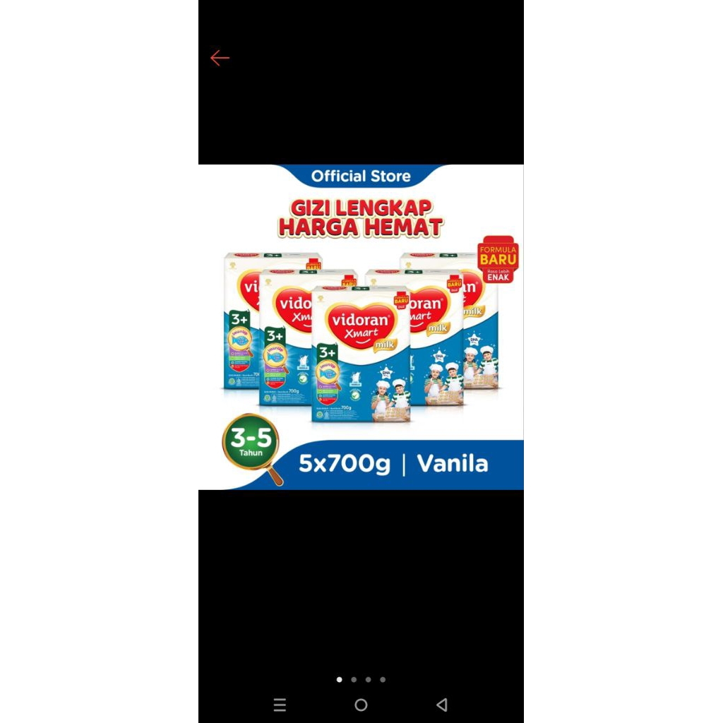 

vidoran 700gr 3+ vanila 1box