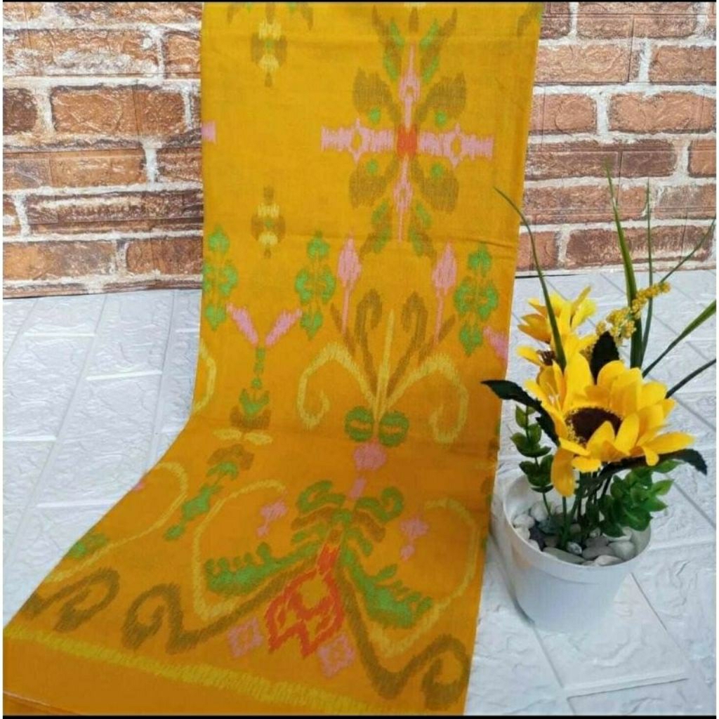 Kamen Endek Khas Bali HF3F warna Kuning