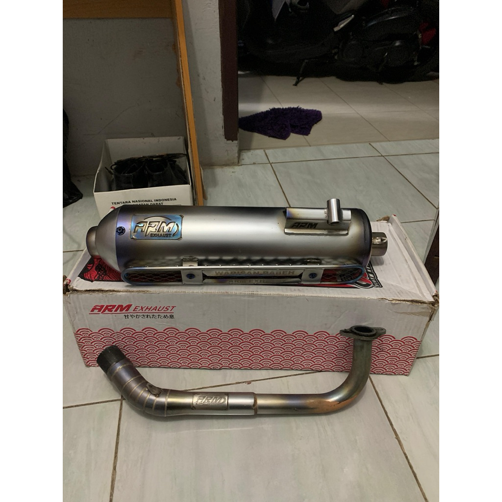 KNALPOT ARM LUSTER FULL TITANIUM,SARINGAN SETENGAH