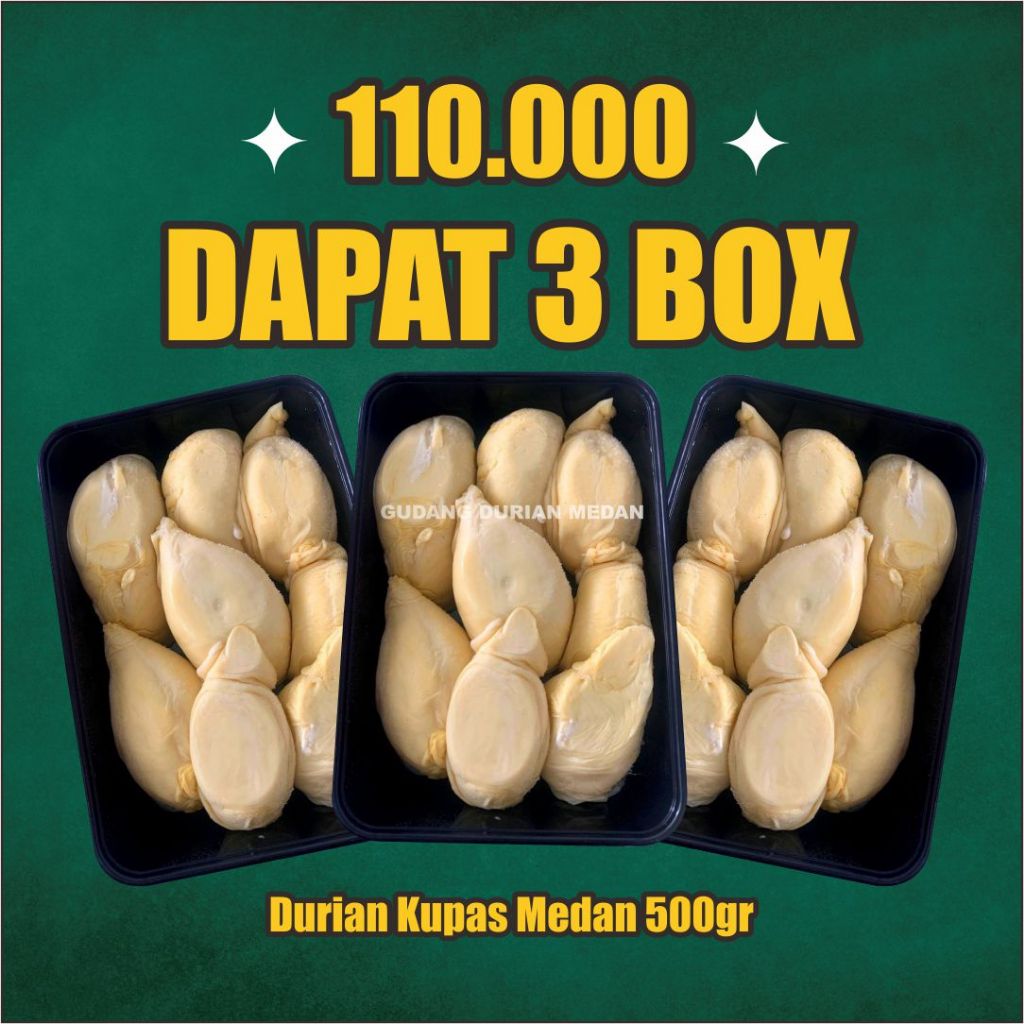 

Durian Kupas Medan 500gr (Dapat 3 Box)