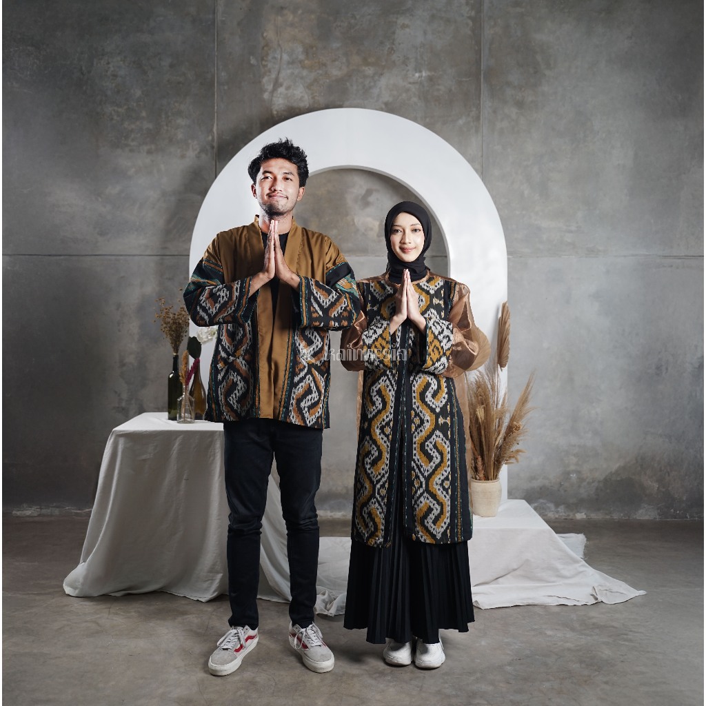 KAINNESIA Dewangkara Series Bundle Outer Pria dan Wanita Kain Tenun Barkah & Alliyah