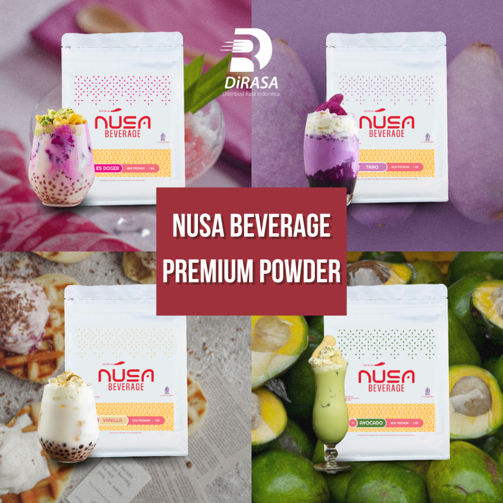 

Bubuk Minuman Vanilla/Taro/Alpukat/Es Doger/Caramel/Minuman Kekinian 100/500GR Nusa Beverage