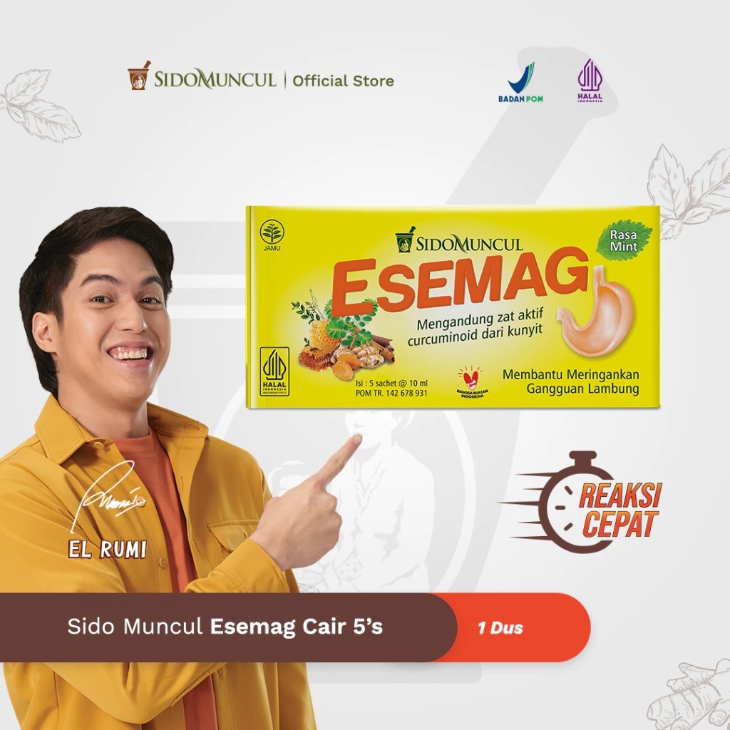 Esemag Sidomuncul  1 Box Isi 5 Sachet / Obat Maag Alami Herbal Asam Lambung Asli