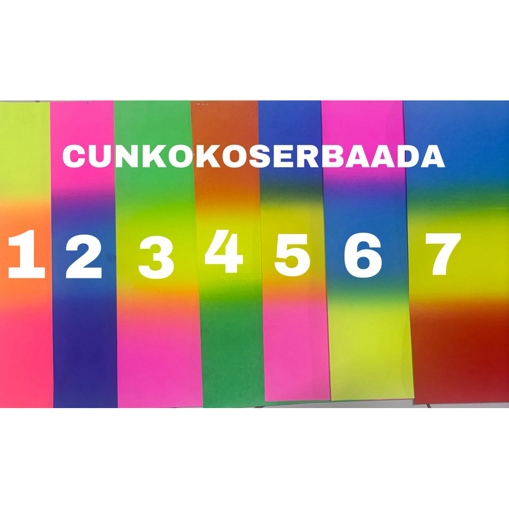

KERTAS KARTON ASTURO GRADASI 3 RAINBOW 60 X 40 CM / 1 LEMBAR