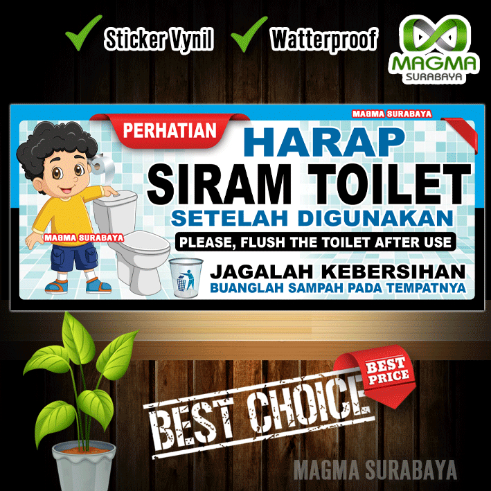 

Stiker Harap Siram Toilet setelah digunakan - Toilet - jagalah kebersihan - buang sampah pada tempatnya